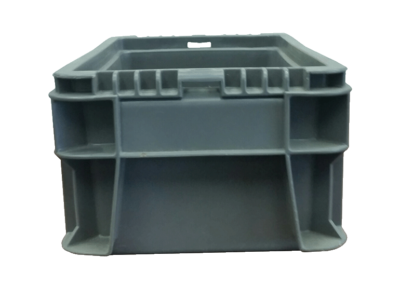 Used HPJ Industries  12" x 7" x 5" Gray Hand Tote Smooth Bottom