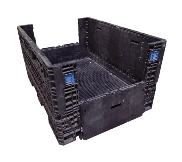 Reconditioned HPJ Industries 64" x 48" x 34" All Black All Good Runner 48" Side Bulk Container - 2 Drop Doors - Image 3