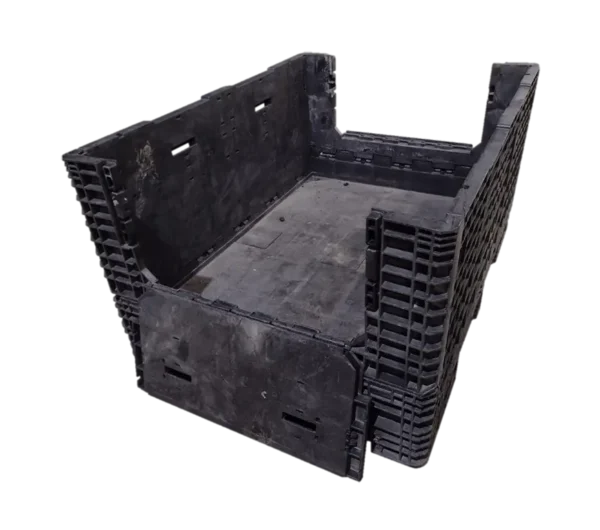 Reconditioned HPJ Industries 64" x 48" x 34" All Black All Good Runner 48" Side Bulk Container - 2 Drop Doors - Image 6