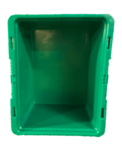 Used HPJ Industries 15" x 12" x 8" Green Hand Tote Smooth Bottom