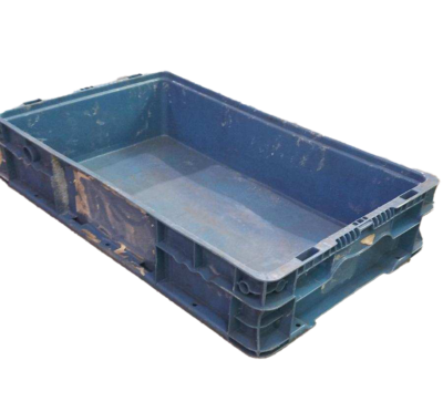 Used HPJ Industries 24" x 15" x 5" Blue Hand Tote Smooth Bottom