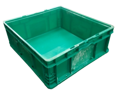 Used HPJ Industries 24" x 22" x 9" Green Hand Tote Smooth Bottom