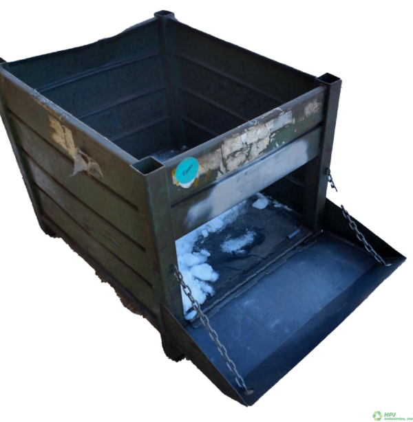 Used HPJ Industries 30" x 36" x 30" Steel Tub  Part Chute 36" Side - 1 Drop Door - Image 2