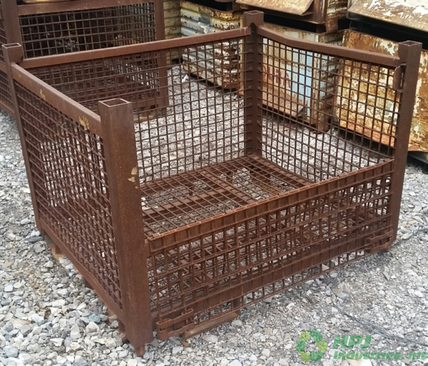 Used HPJ Industries 53" x 44" x 38" Wire Basket  53" Side - 1 Drop Door - Image 2