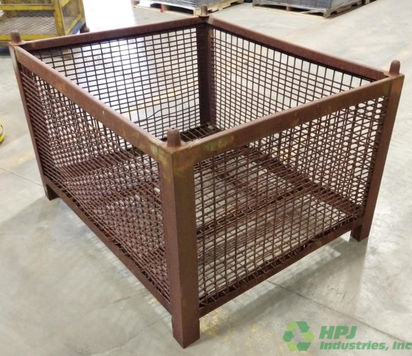 Used HPJ Industries 54" x 44" x 35" Wire Basket No Drop Doors - Image 2