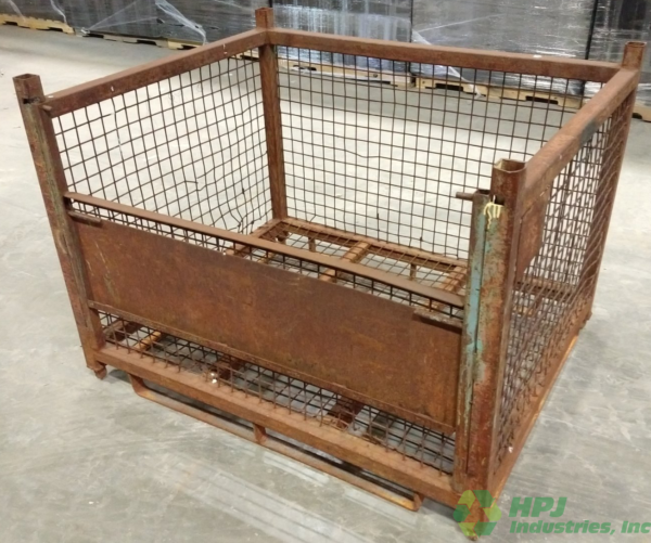 Used HPJ Industries 54" x 44" x 39.5" Wire Basket  54" Side - 1 Drop Door - Image 2