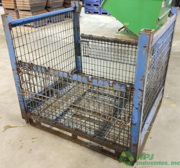 Used HPJ Industries 54" x 48" x 49.5" Wire Basket 54" Side - 2 Drop Doors - Image 2