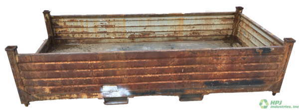 Used HPJ Industries 96" x 48" x 24" Steel Tub 1 Half Wall 48" Side