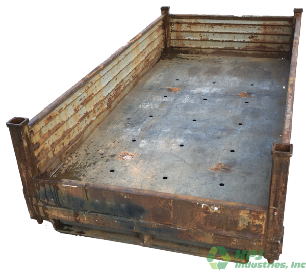 Used HPJ Industries 96" x 48" x 24" Steel Tub 1 Half Wall 48" Side - Image 2