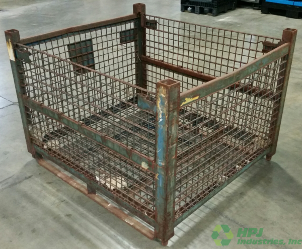 Used HPJ Industries 54" x 48" x 38" Wire Basket 54" Side - 2 Drop Doors