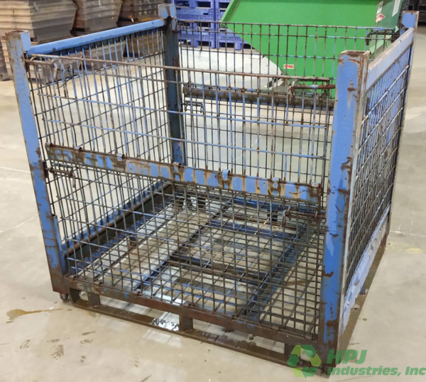 Used HPJ Industries 54" x 48" x 49.5" Wire Basket 54" Side - 2 Drop Doors