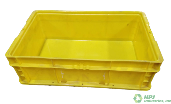 Used HPJ Industries  24" x 15" x 7" Yellow Hand Tote Smooth Bottom