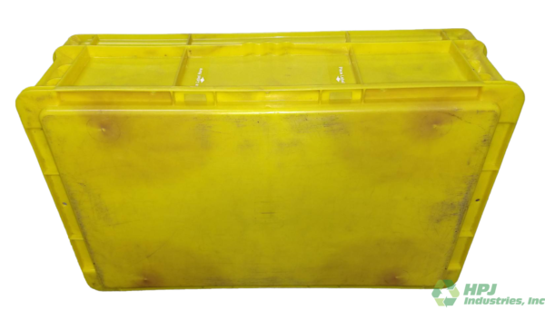 Used HPJ Industries  24" x 15" x 7" Yellow Hand Tote Smooth Bottom - Image 2