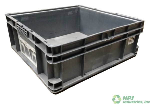 Used HPJ Industries  24" x 22" x 8" Gray Hand Tote Smooth Bottom