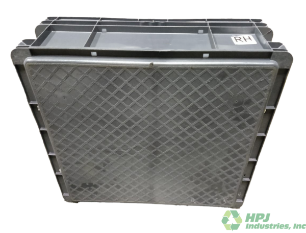 Used HPJ Industries  24" x 22" x 8" Gray Hand Tote Smooth Bottom - Image 2