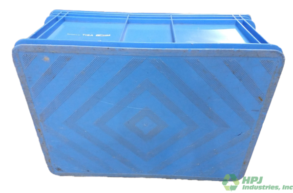 Used HPJ Industries  26" x 19" x 11" Blue Hand Tote Smooth Bottom - Image 2