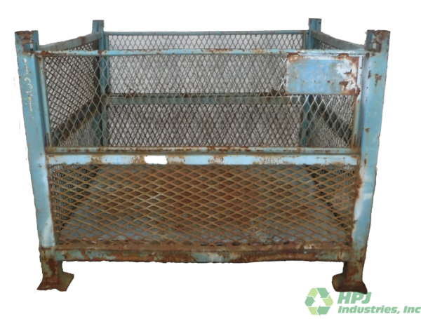 Used HPJ Industries 40" x 32" x 32" Wire Basket 34" Side - 2 Drop Doors