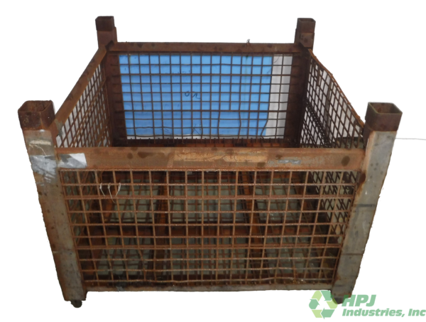 Used HPJ Industries 40" x 40" x 31" Wire Basket  40" Side - 1 Drop Door - Image 2