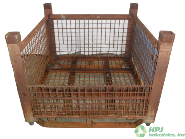 Used HPJ Industries 40" x 40" x 31" Wire Basket  40" Side - 1 Drop Door - Image 3