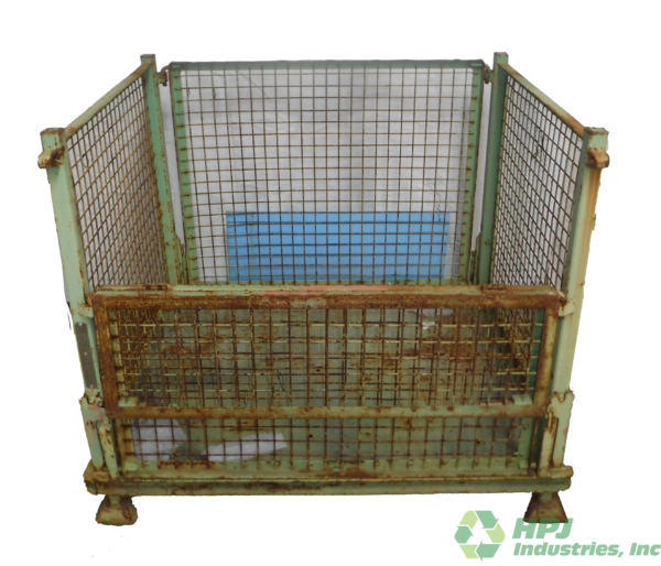 Used HPJ Industries 47" x 39" x 35" Collapsible Wire Basket  47" Side - 1 Drop Door - Image 3