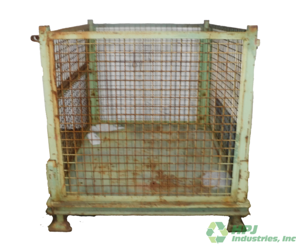 Used HPJ Industries 47" x 39" x 35" Collapsible Wire Basket  47" Side - 1 Drop Door - Image 2