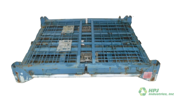 Used HPJ Industries  51.5" x 44" x 29" Collapsible Wire Basket 51" Side - 2 Drop Doors - Image 2