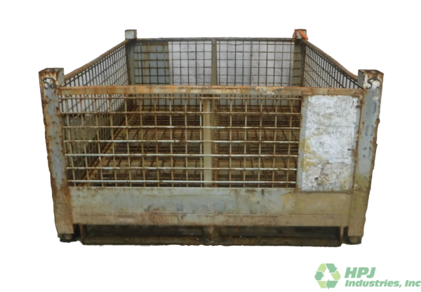 Used HPJ Industries 58" x 45" x 24" Wire Basket No Drop Doors With Divider - Image 3