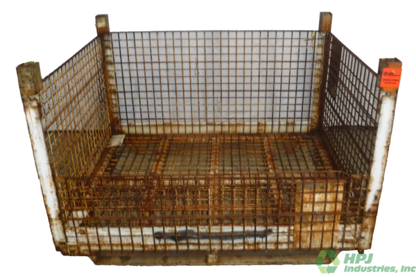 Used HPJ Industries 58" x 45" x 39" Wire Basket  58" Side and 45" Side - 2 Drop Doors - Image 3