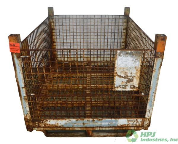 Used HPJ Industries 58" x 45" x 39" Wire Basket  58" Side and 45" Side - 2 Drop Doors - Image 4