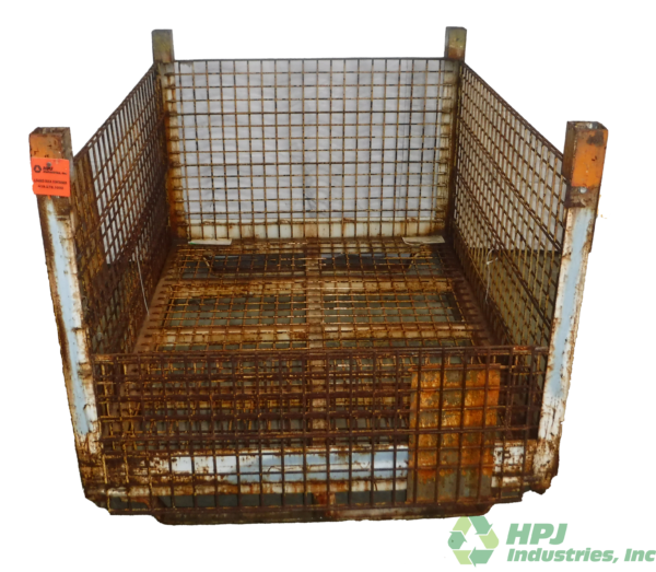 Used HPJ Industries 58" x 45" x 39" Wire Basket  58" Side and 45" Side - 2 Drop Doors - Image 2