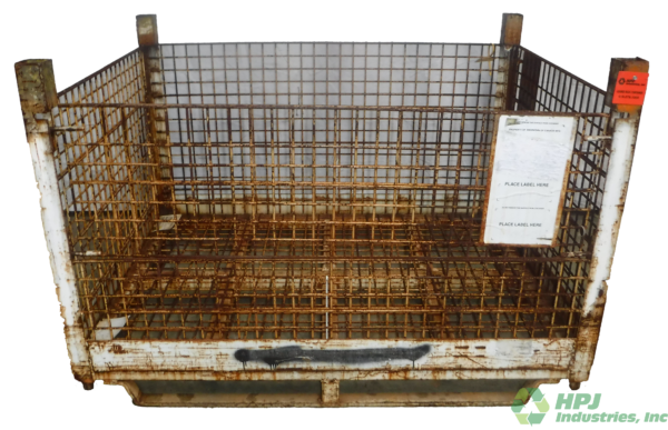 Used HPJ Industries 58" x 45" x 39" Wire Basket  58" Side and 45" Side - 2 Drop Doors