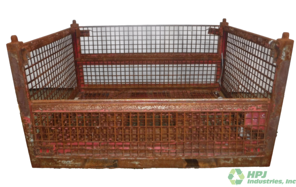 Used HPJ Industries 54" x 69" x 36" Wire Basket 69" Side - 2 Drop Doors - Image 3