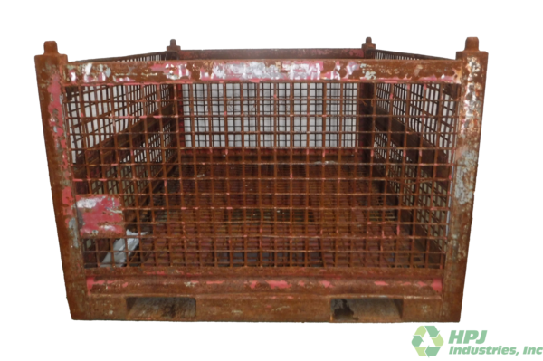 Used HPJ Industries 54" x 69" x 36" Wire Basket 69" Side - 2 Drop Doors - Image 2