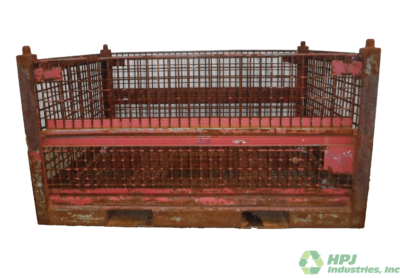 Used HPJ Industries 69" x 54" x 37" Wire Basket 69" Side - 2 Drop Doors
