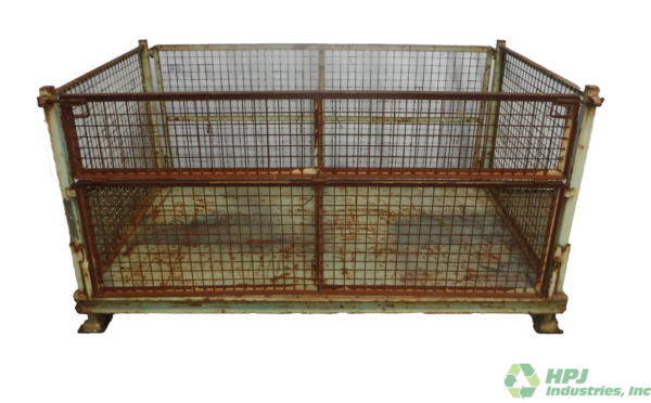 Used HPJ Industries 79" x 47" x 38" Collapsible Wire Basket  79" Side - 1 Drop Door