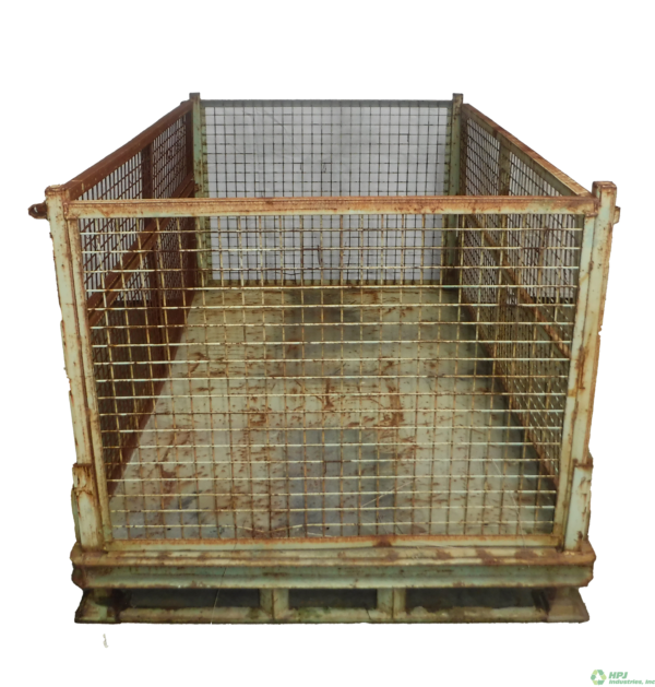 Used HPJ Industries 79" x 47" x 38" Collapsible Wire Basket  79" Side - 1 Drop Door - Image 3