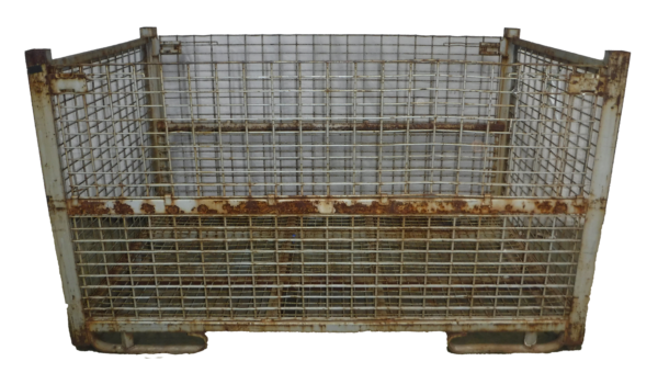 Used HPJ Industries 84" x 54" x 49" Wire Basket 84" Side - 2 Drop Doors - Image 4