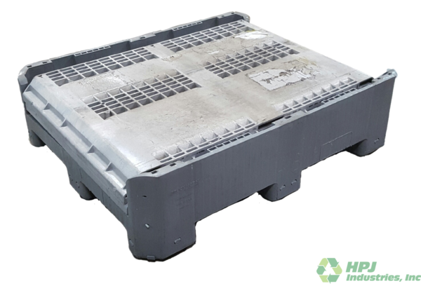 Reconditioned HPJ Industries 40" x 48" x 46" Mixed Color No Drop Door Bulk Container - Image 2