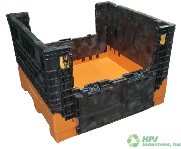Reconditioned Buckhorn 45" x 48" x 34" Orange Base Black Wall BN Bulk Container - Image 3