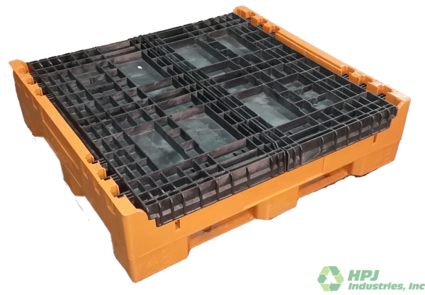 Reconditioned Buckhorn 45" x 48" x 34" Orange Base Black Wall BN Bulk Container - Image 2