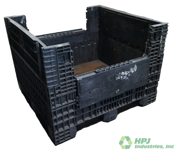 Reconditioned HPJ Industries 45" x 48" x 35" All Black Storage Bottom Bulk Container - Image 3