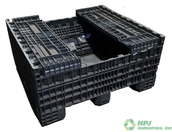 Reconditioned HPJ Industries 45" x 48" x 35" All Black Storage Bottom Bulk Container - Image 2