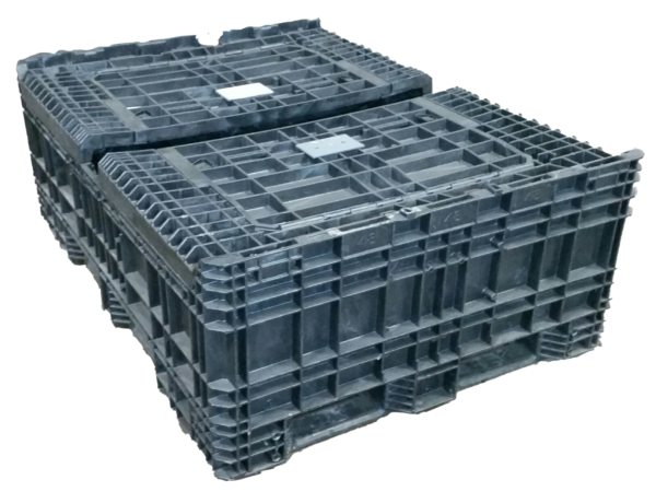 Reconditioned Buckhorn 64" x 48" x 50" Mixed Color Buckhorn/Orbis Bulk Container - 2 Drop Doors - Image 3