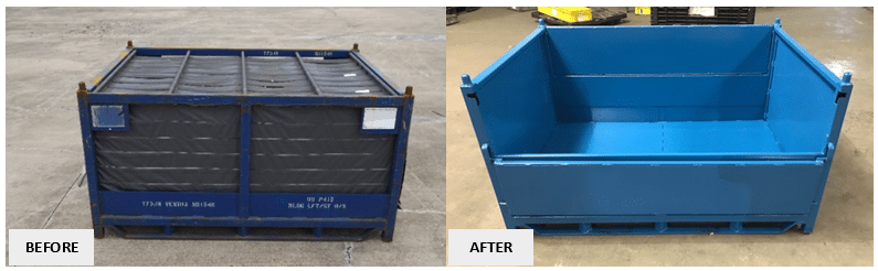 Repair Pic - Steel Rack to Drop Door Tub - Before & After Repair Pic - Steel Rack to Drop Door Tub - Before & After