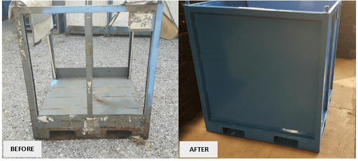 Repair Pic - Steel Rack to Solid Wall Tub - Before & After