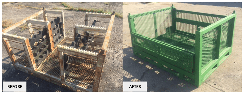 Repair Pic - Steel Rack to Wire Basket - Before & After