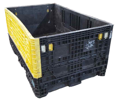 Reconditioned HPJ Industries 78" x 48" x 34" Mixed Color All Good Runner Bulk Container - 2 Drop Doors 48" Side