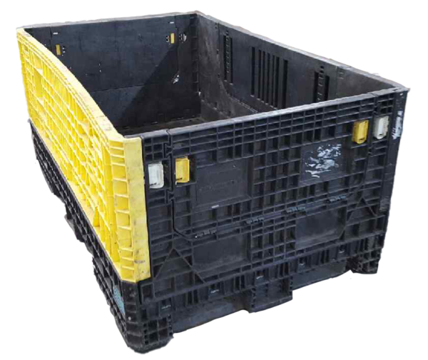 Reconditioned HPJ Industries 78" x 48" x 34" Mixed Color Bulk Container - 2 Drop Doors