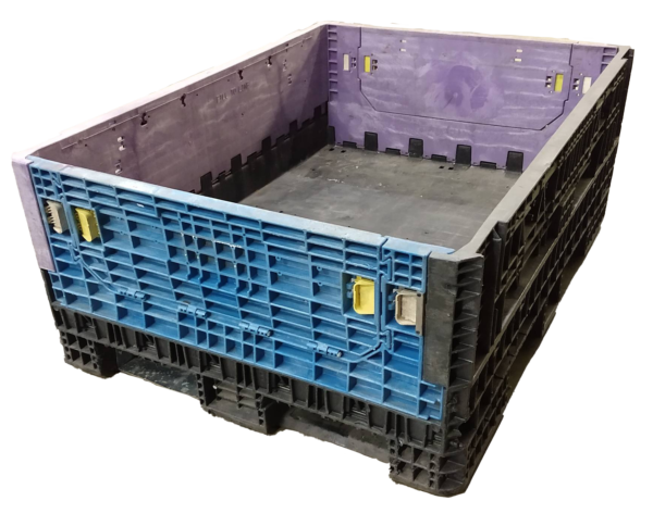 Reconditioned HPJ Industries 64" x 48" x 25" Mixed Color All Good Runner 48" Side Bulk Container - 2 Drop Doors