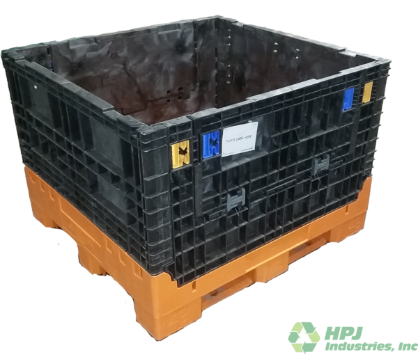 Reconditioned Buckhorn 45" x 48" x 34" Orange Base Black Wall BN Bulk Container